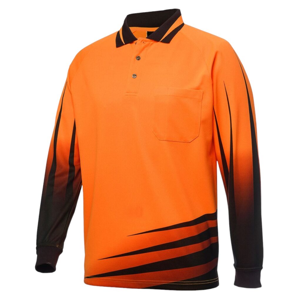 JB'S HI VIS L/S RIPPA SUB POLO 6HVRL
