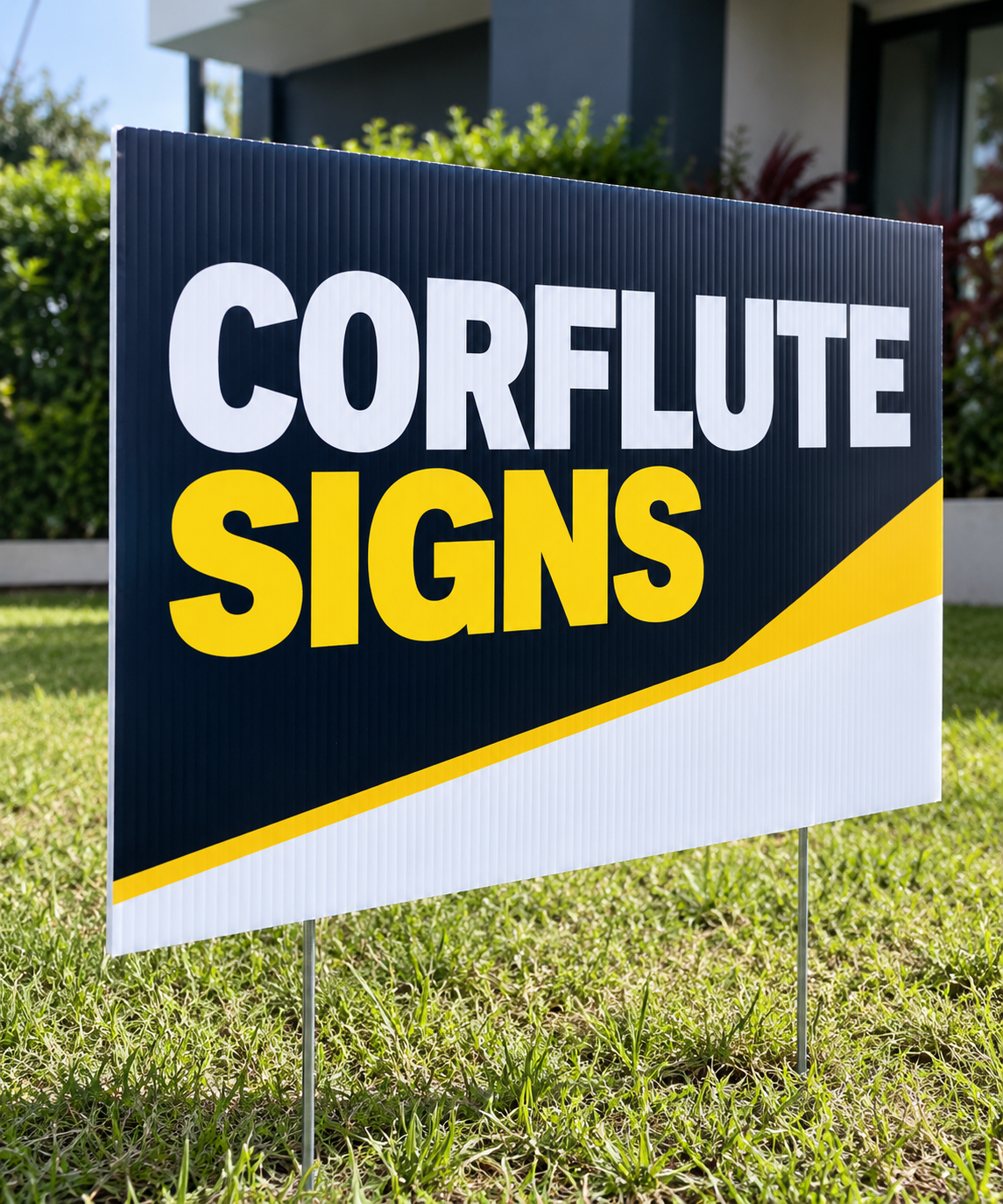 corflute signs on a lush lawn corflute signs on a lush lawn